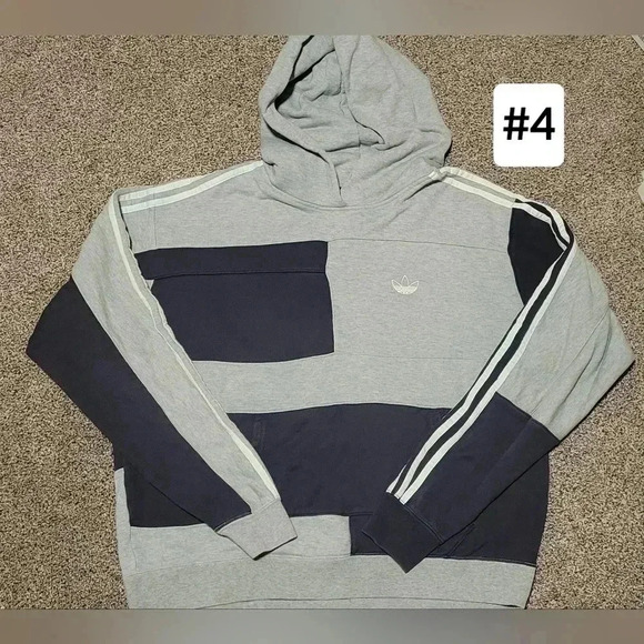 ADIDAS ASYMM Block Hoodie, Navy blue & a light grayish green color, men's LG - Picture 2 of 2